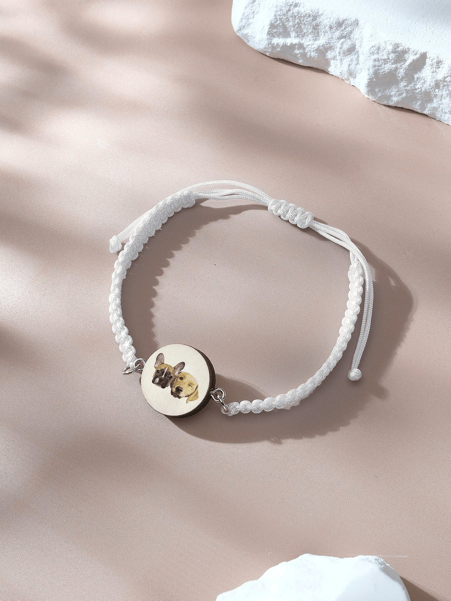 Personalized Pet Portrait Adjustable Braided Bracelet Birthday Gift for Pet Lover - Coolpeacock