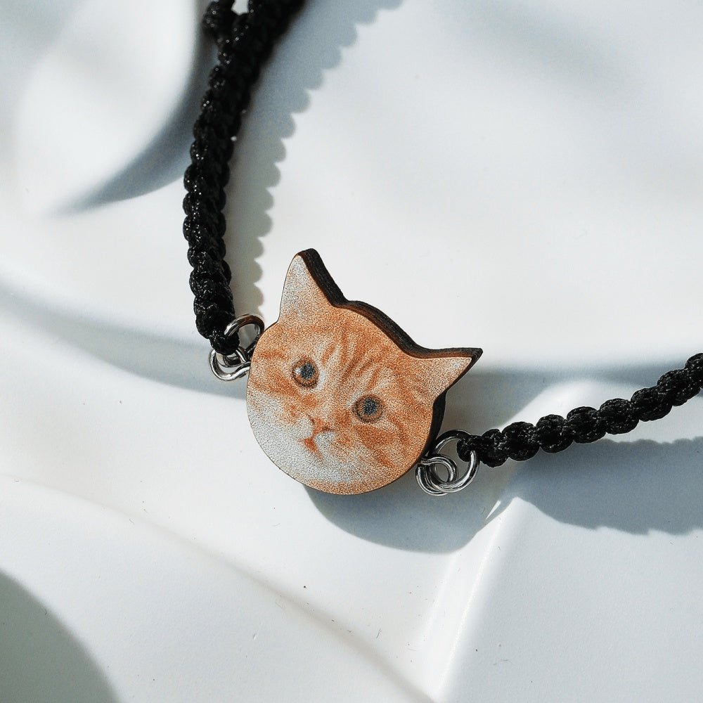 Personalized Pet Portrait Adjustable Braided Bracelet Birthday Gift for Pet Lover - Coolpeacock