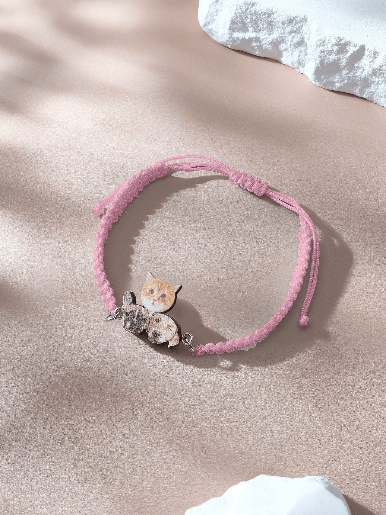 Personalized Pet Portrait Adjustable Braided Bracelet Birthday Gift for Pet Lover - Coolpeacock