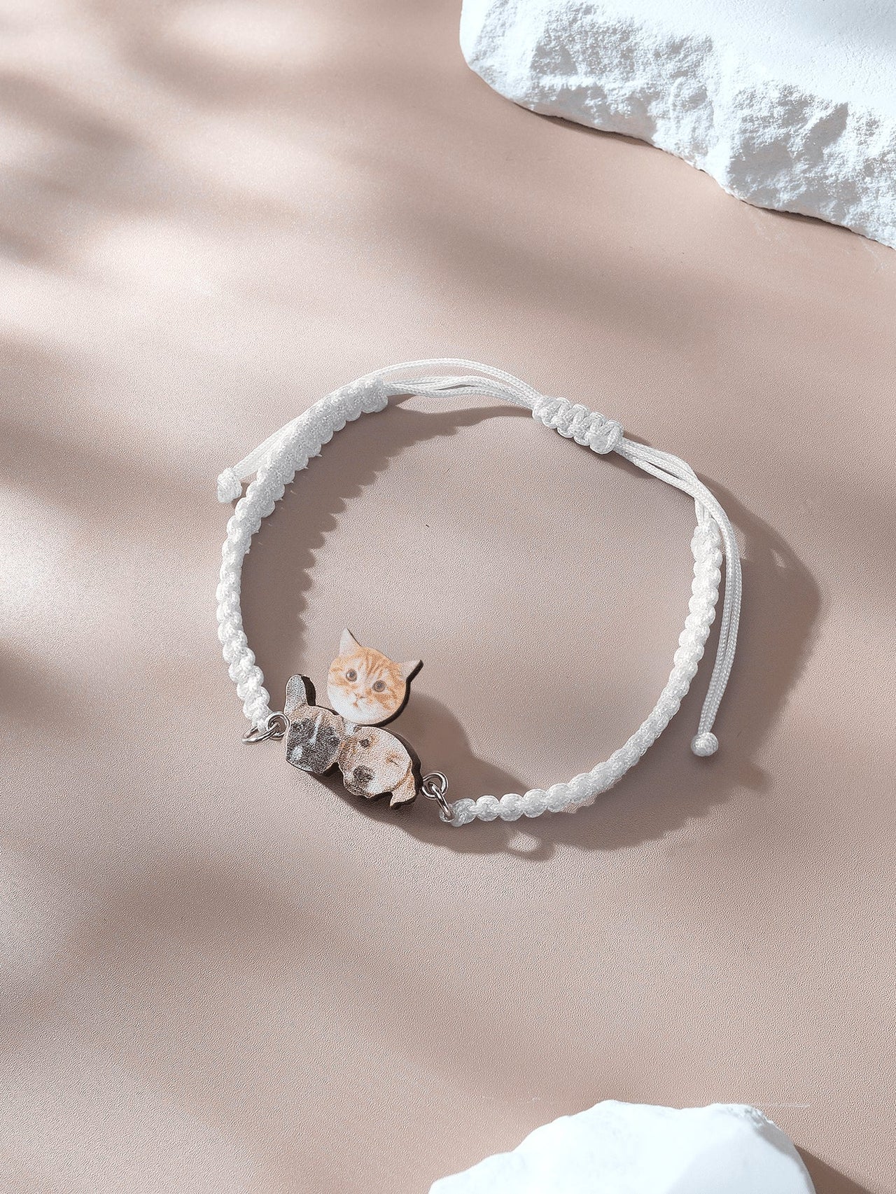 Personalized Pet Portrait Adjustable Braided Bracelet Birthday Gift for Pet Lover - Coolpeacock