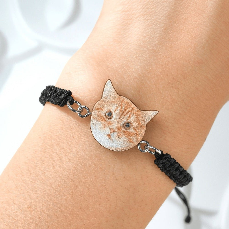 Personalized Pet Portrait Adjustable Braided Bracelet Birthday Gift for Pet Lover - Coolpeacock
