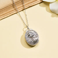 Personalized Photo Necklace Embossed Cubic Locket Necklace Birthday Gift for Mom - Coolpeacock