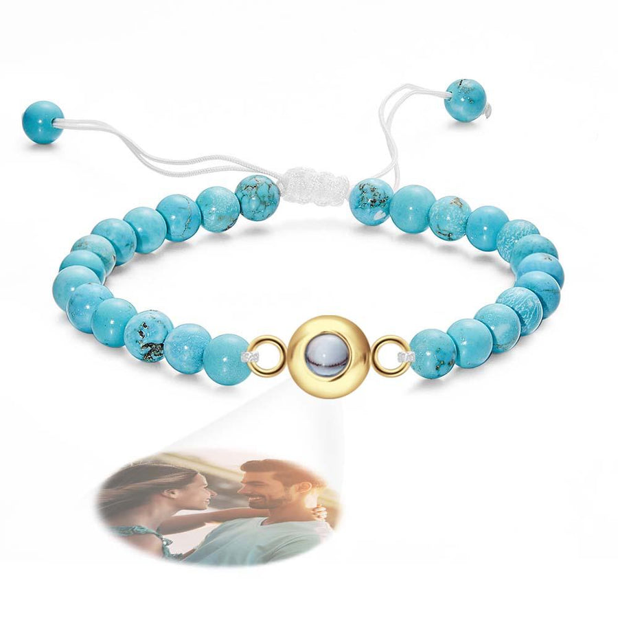 Personalized Photo Projection Beads Bracelet Elegant Gift For Her - Coolpeacock