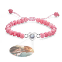 Personalized Photo Projection Beads Bracelet Heart - Shaped Bracelet Beautiful Gift For Her - Coolpeacock