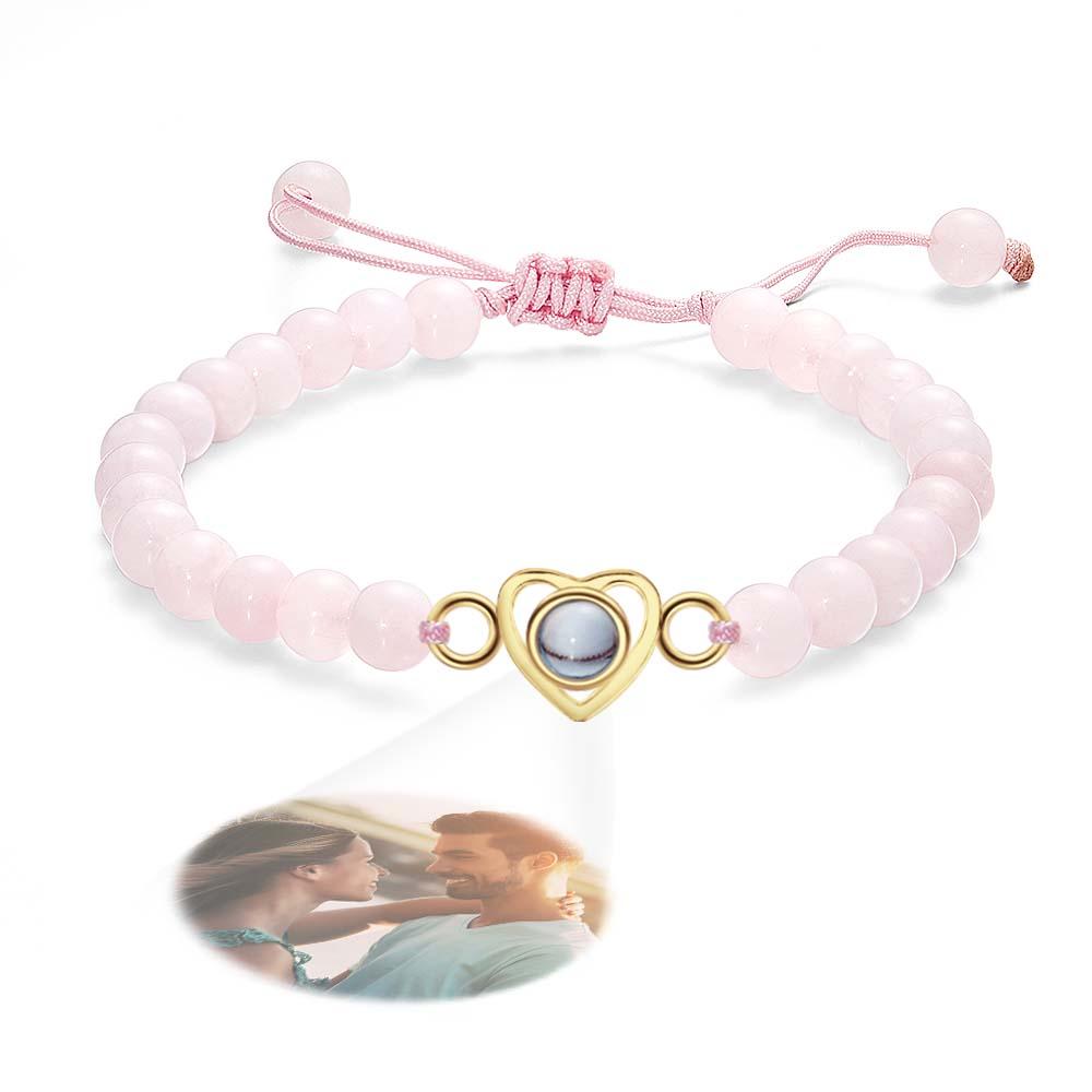 Personalized Photo Projection Beads Bracelet Heart - Shaped Bracelet Beautiful Gift For Her - Coolpeacock
