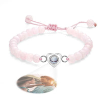 Personalized Photo Projection Beads Bracelet Heart - Shaped Bracelet Beautiful Gift For Her - Coolpeacock