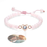 Personalized Photo Projection Beads Bracelet Heart - Shaped Bracelet Beautiful Gift For Her - Coolpeacock