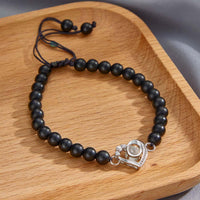 Personalized Photo Projection Beads Bracelet Heart - Shaped With Rhinestones Special Gift For Her - Coolpeacock