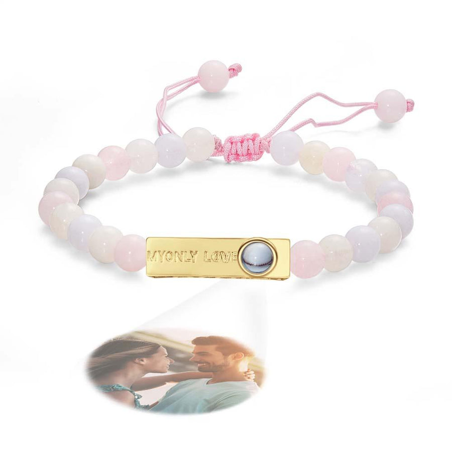 Personalized Photo Projection Beads Bracelet My Only Love Creative Gift For Her - Coolpeacock