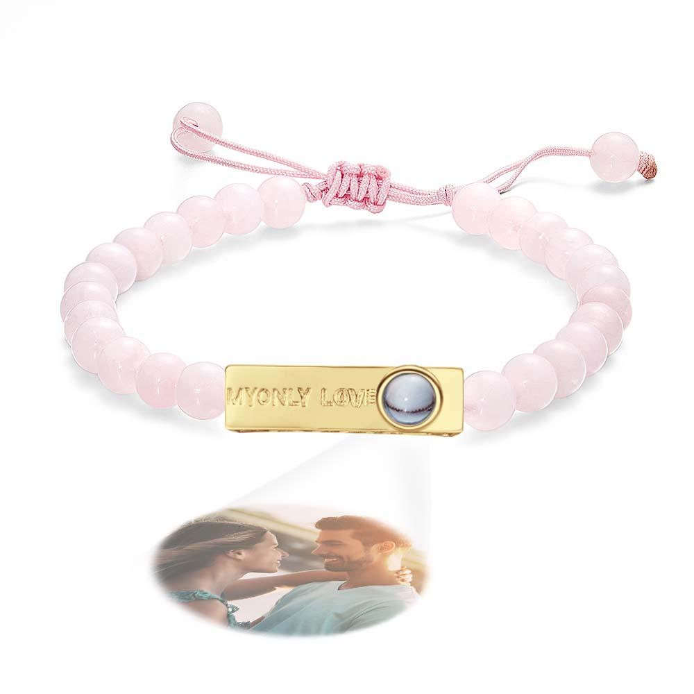 Personalized Photo Projection Beads Bracelet My Only Love Creative Gift For Her - Coolpeacock