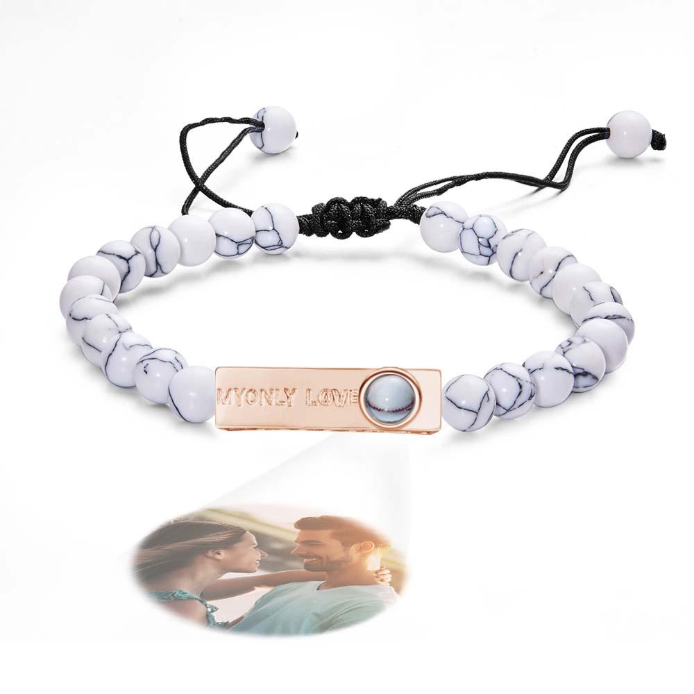 Personalized Photo Projection Beads Bracelet My Only Love Creative Gift For Her - Coolpeacock