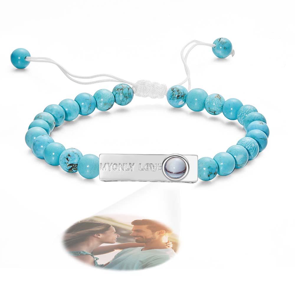 Personalized Photo Projection Beads Bracelet My Only Love Creative Gift For Her - Coolpeacock
