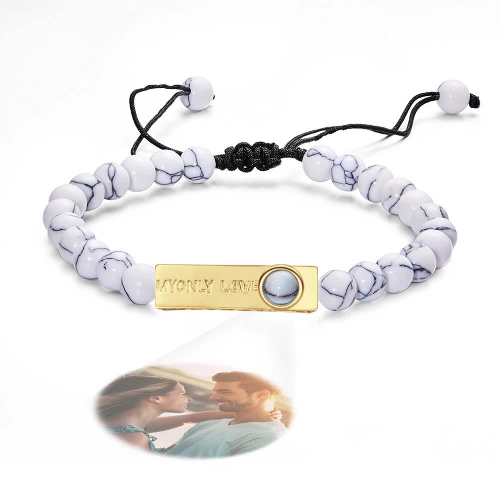 Personalized Photo Projection Beads Bracelet My Only Love Creative Gift For Her - Coolpeacock