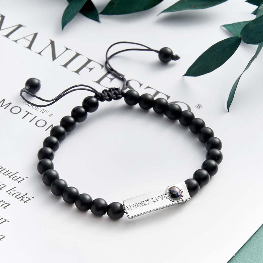 Personalized Photo Projection Beads Bracelet My Only Love Creative Gift For Her - Coolpeacock