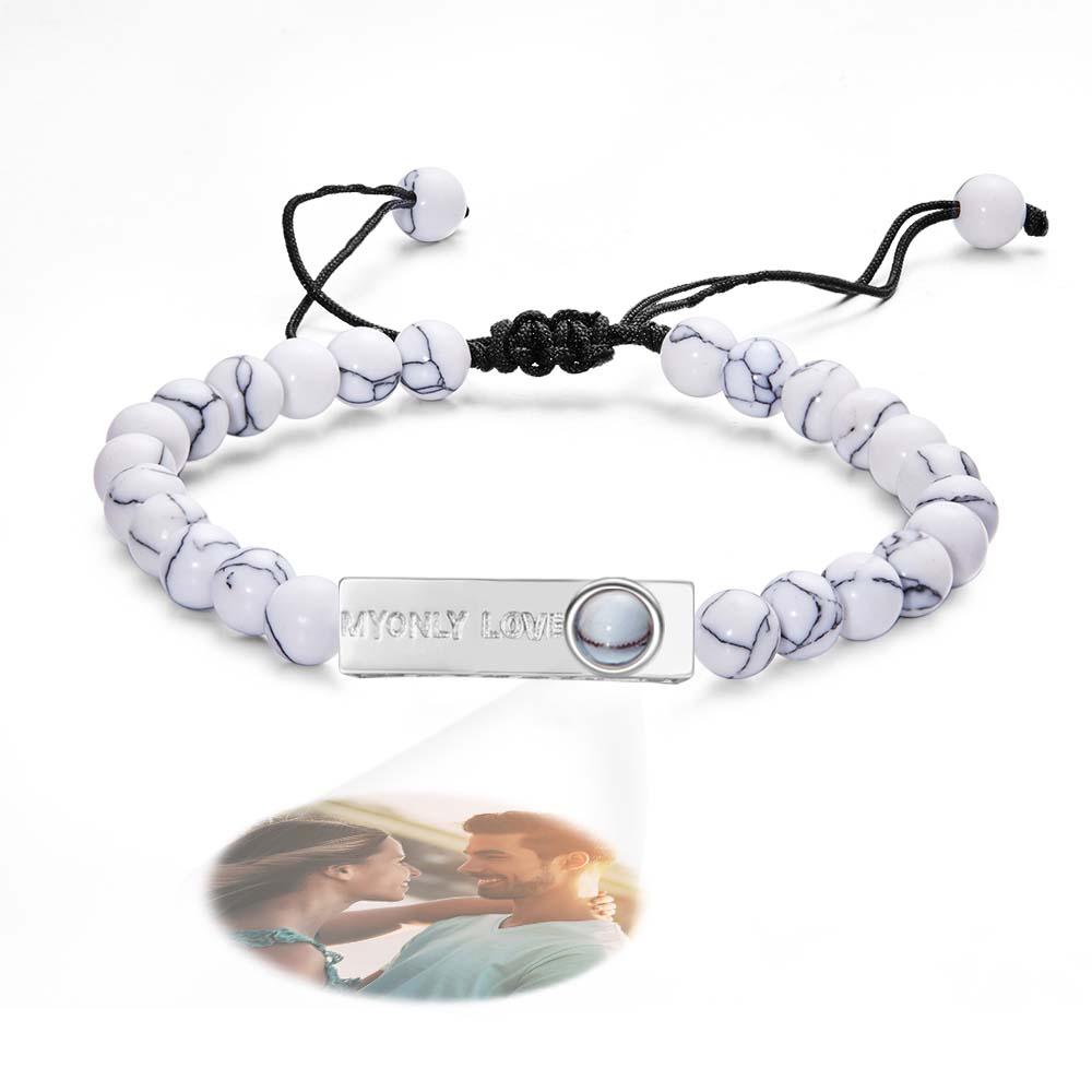 Personalized Photo Projection Beads Bracelet My Only Love Creative Gift For Her - Coolpeacock