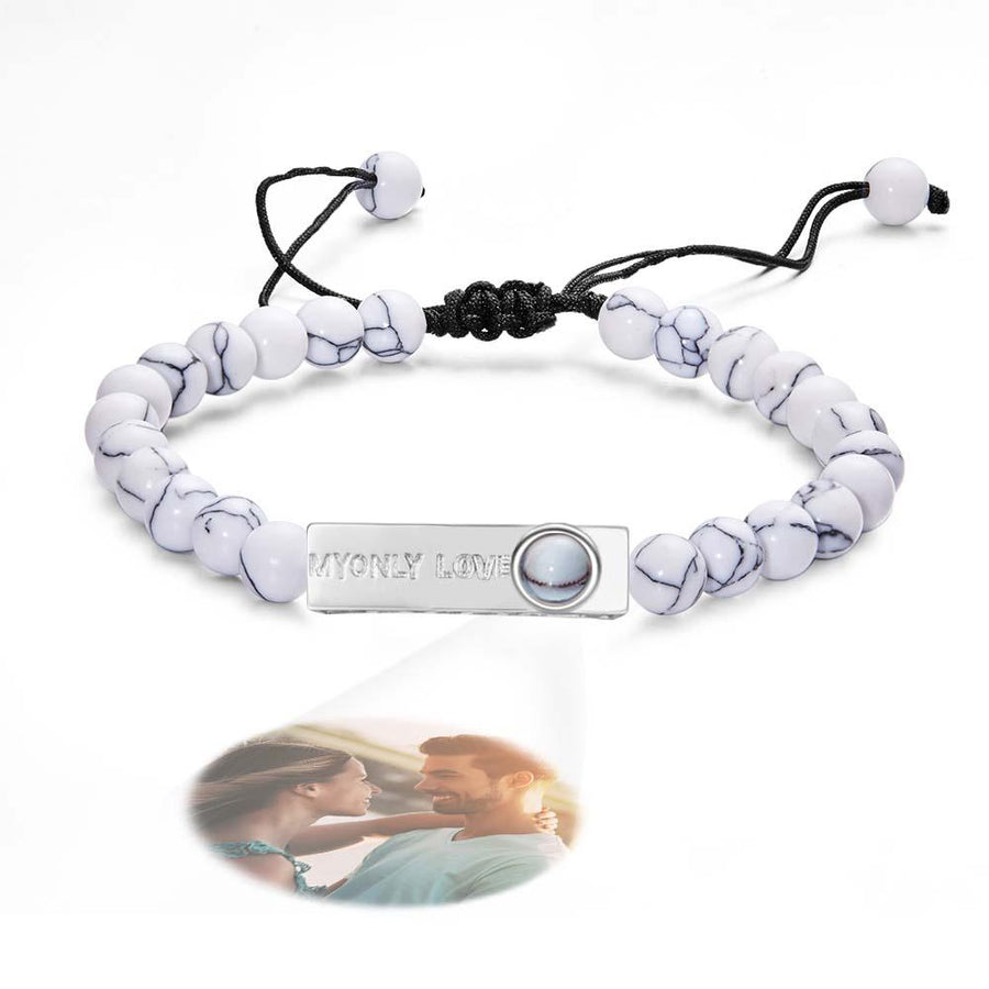 Personalized Photo Projection Beads Bracelet My Only Love Creative Gift For Her - Coolpeacock