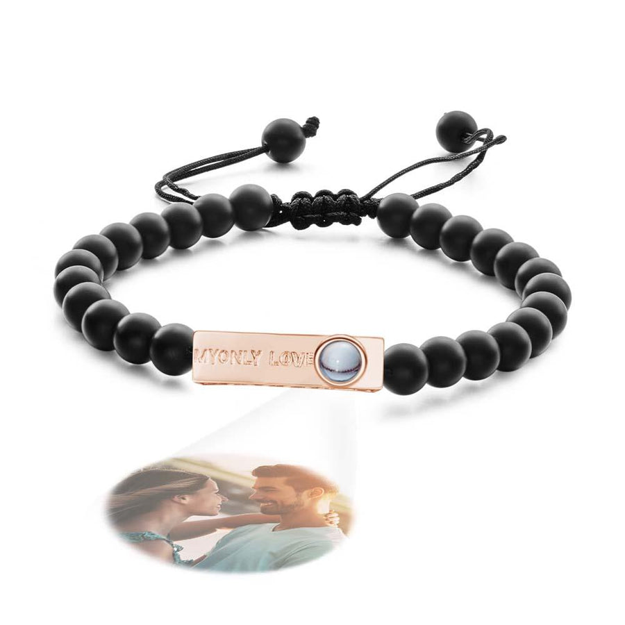 Personalized Photo Projection Beads Bracelet My Only Love Creative Gift For Her - Coolpeacock