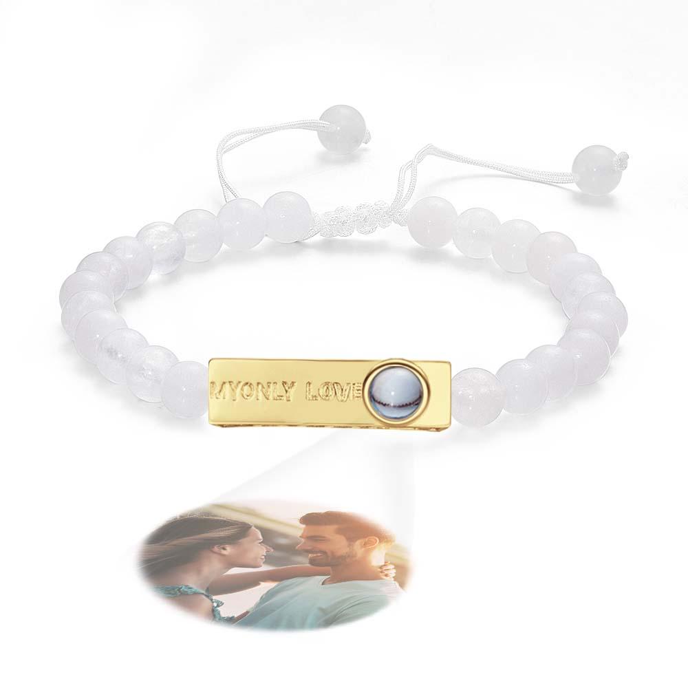 Personalized Photo Projection Beads Bracelet My Only Love Creative Gift For Her - Coolpeacock