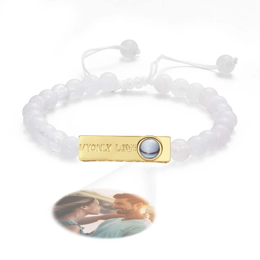 Personalized Photo Projection Beads Bracelet My Only Love Creative Gift For Her - Coolpeacock