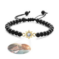 Personalized Photo Projection Beads Bracelet With Sunflower Creative Gift For Her - Coolpeacock