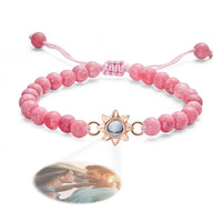Personalized Photo Projection Beads Bracelet With Sunflower Creative Gift For Her - Coolpeacock