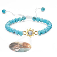 Personalized Photo Projection Beads Bracelet With Sunflower Creative Gift For Her - Coolpeacock
