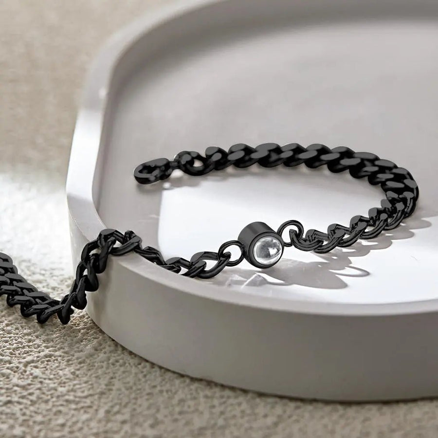 Personalized Photo Projection Bracelet Vintage Bracelet Jewelry Anniversary Gift For Him Father's Day Gift - Coolpeacock