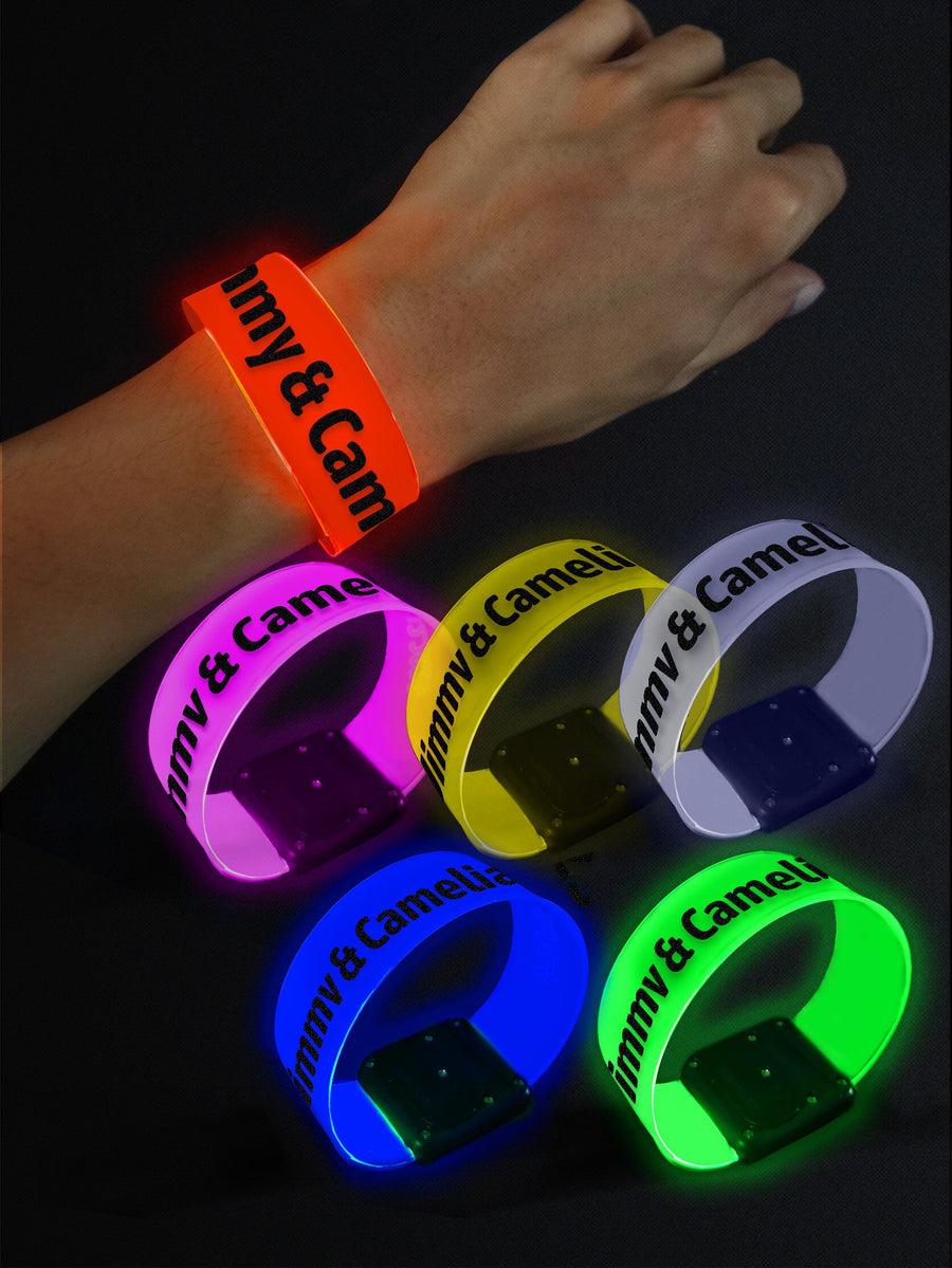 Personalized Photo & Text Glow Bracelets with Photo LED Bracelets Party Supplies for Wedding Birthdays Concerts - Coolpeacock