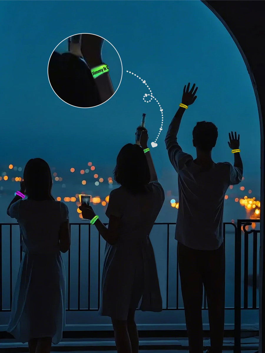 Personalized Photo & Text Glow Bracelets with Photo LED Bracelets Party Supplies for Wedding Birthdays Concerts - Coolpeacock