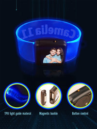 Personalized Photo & Text Glow Bracelets with Photo LED Bracelets Party Supplies for Wedding Birthdays Concerts - Coolpeacock