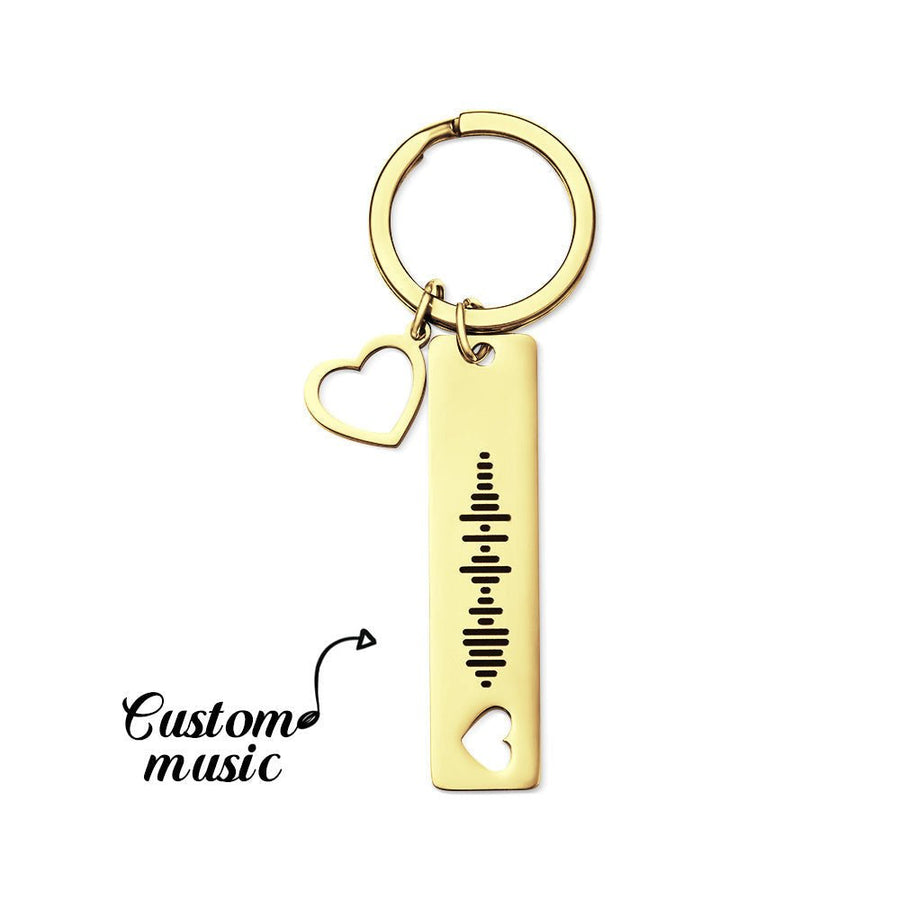 Personalized Scannable Music Code Keychain with Heart Pendant - Coolpeacock