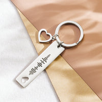 Personalized Scannable Music Code Keychain with Heart Pendant - Coolpeacock
