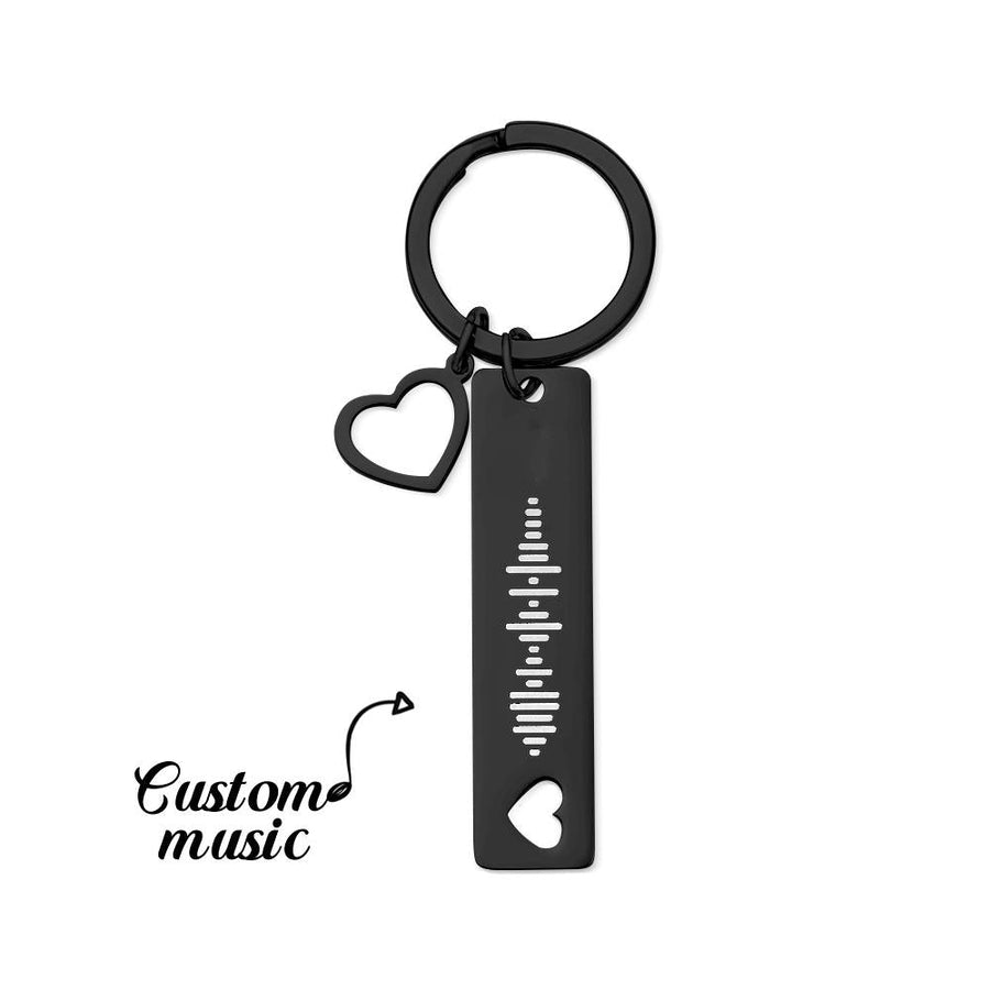 Personalized Scannable Music Code Keychain with Heart Pendant - Coolpeacock