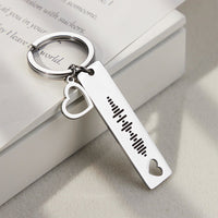 Personalized Scannable Music Code Keychain with Heart Pendant - Coolpeacock