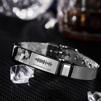 Personalized Scannable Music Code Mens Bracelet - Coolpeacock