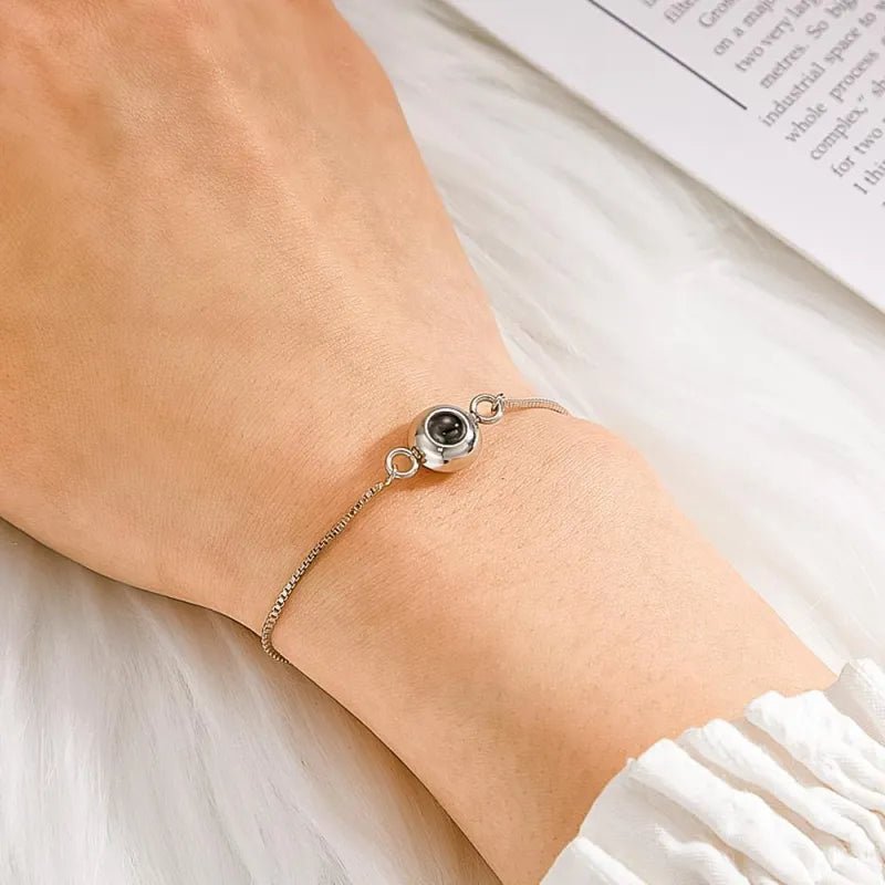 Photo Projection Bracelet Personalized Adjustable Bracelet Sweet Cool Anniversary Gift for Her - Coolpeacock