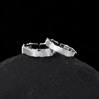 Pisces Chasing the Waves S925 Sterling Silver Adjustable Couple's Ring Set with Black Enamel Openwork Rings - KIAHMILLA