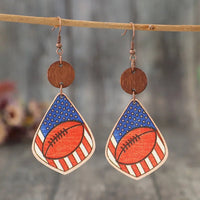 Printed Wooden Dangle Earrings - Coolpeacock