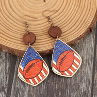 Printed Wooden Dangle Earrings - Coolpeacock