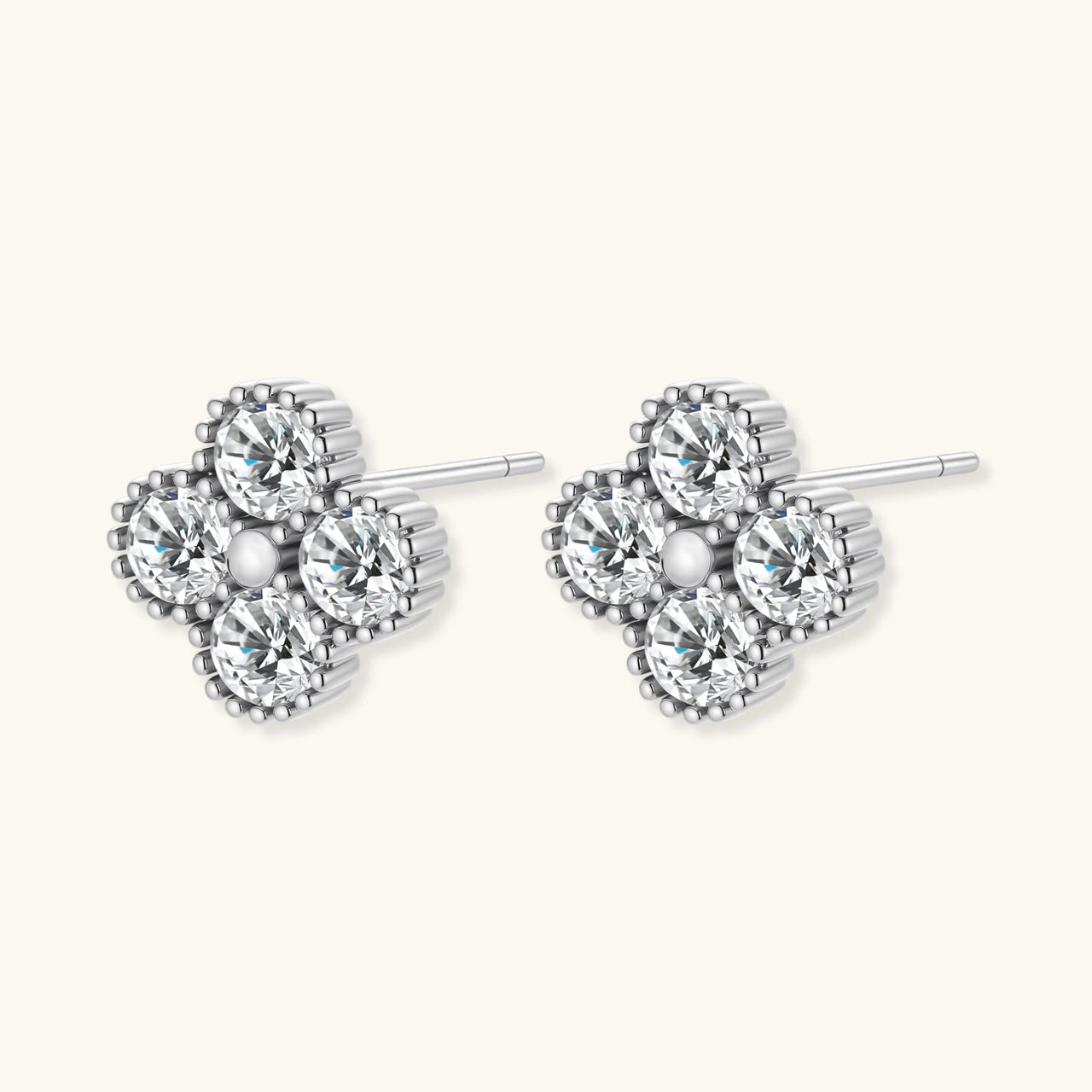 Quatrefoil Moissanite Studs - KIAHMILLA