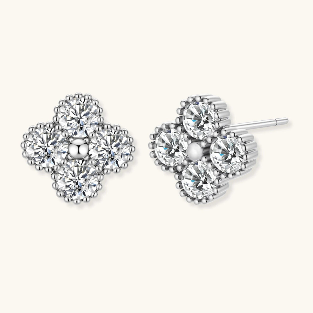 Quatrefoil Moissanite Studs - KIAHMILLA