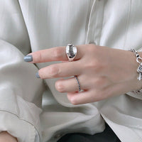 Retro Beads 925 Sterling Silver Adjustable Ring - KIAHMILLA