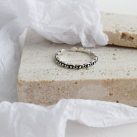 Retro Beads 925 Sterling Silver Adjustable Ring - KIAHMILLA