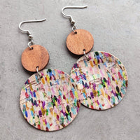 Round Shape Wooden Dangle Earrings - Coolpeacock