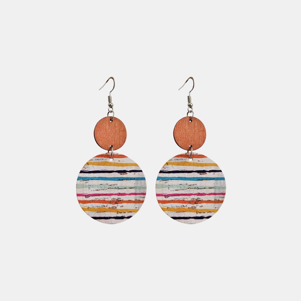 Round Shape Wooden Dangle Earrings - Coolpeacock