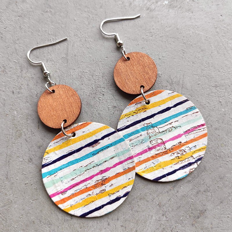 Round Shape Wooden Dangle Earrings - Coolpeacock