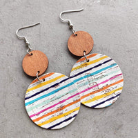 Round Shape Wooden Dangle Earrings - Coolpeacock