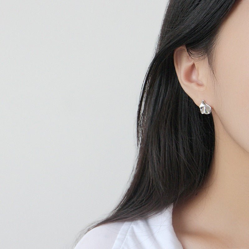 S925 Pure Silver Earnail Irregular Concave convex Geometric Women's Earnail Earaccessory Student Silver Jewelry - KIAHMILLA