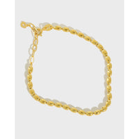 S925 sterling silver bracelet INS niche oval bead olive bead chain bracelet personality versatile silver bracelet - KIAHMILLA