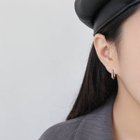 S925 sterling silver earrings with retro oval rings and circular ear buckles plated with gold and silver earrings - KIAHMILLA